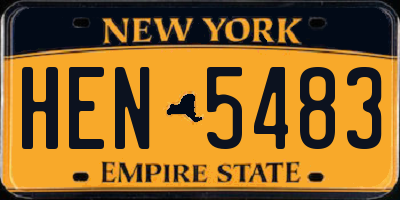 NY license plate HEN5483