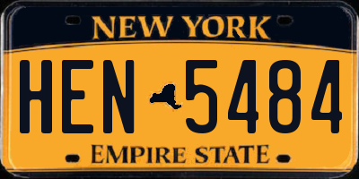 NY license plate HEN5484