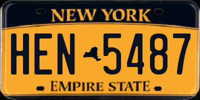 NY license plate HEN5487