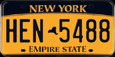 NY license plate HEN5488