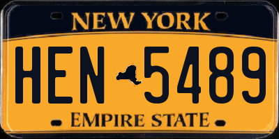 NY license plate HEN5489