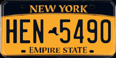 NY license plate HEN5490