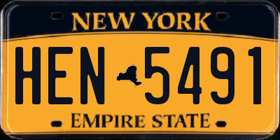 NY license plate HEN5491