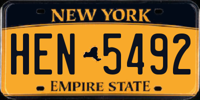 NY license plate HEN5492