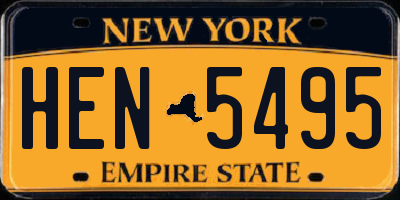 NY license plate HEN5495