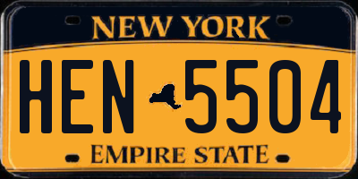 NY license plate HEN5504