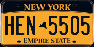 NY license plate HEN5505