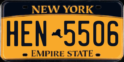 NY license plate HEN5506