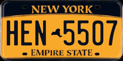 NY license plate HEN5507