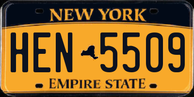 NY license plate HEN5509