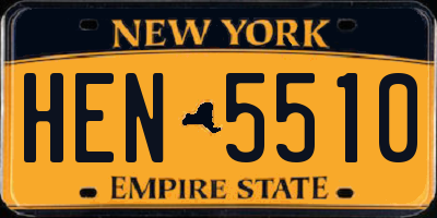 NY license plate HEN5510