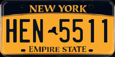 NY license plate HEN5511