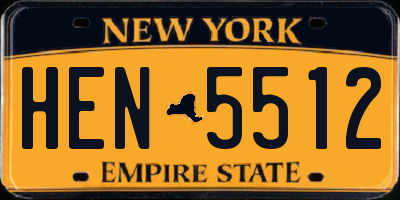 NY license plate HEN5512