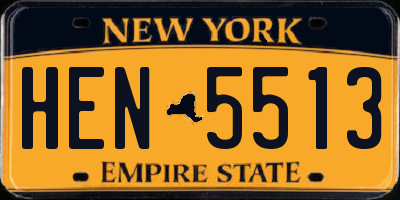 NY license plate HEN5513