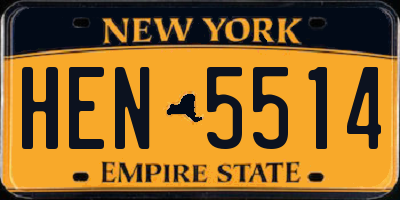 NY license plate HEN5514