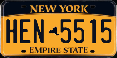 NY license plate HEN5515
