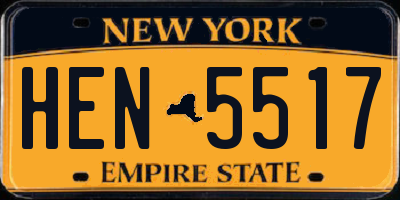 NY license plate HEN5517