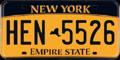NY license plate HEN5526