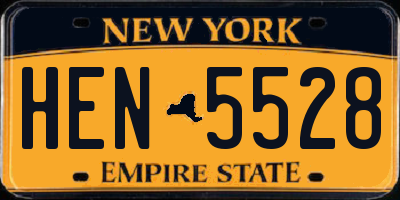 NY license plate HEN5528