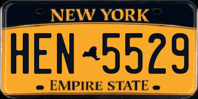 NY license plate HEN5529