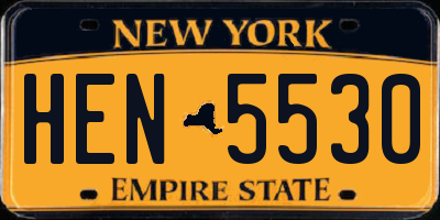 NY license plate HEN5530