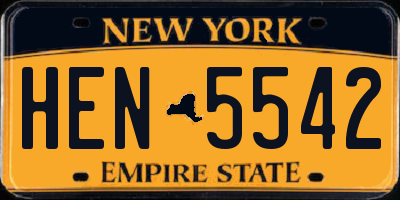 NY license plate HEN5542