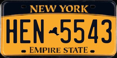 NY license plate HEN5543