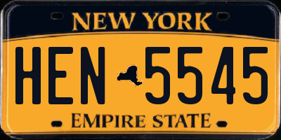 NY license plate HEN5545