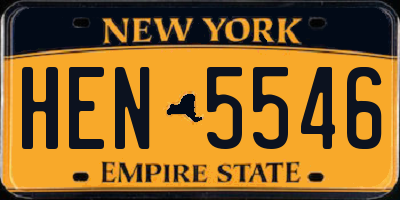 NY license plate HEN5546