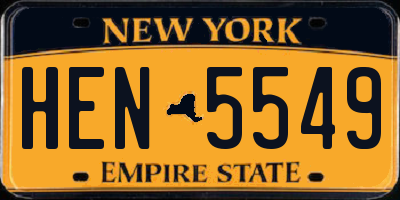 NY license plate HEN5549