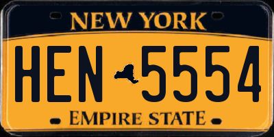 NY license plate HEN5554