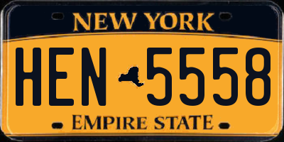 NY license plate HEN5558