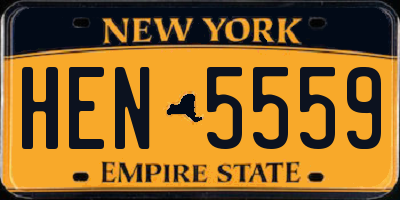 NY license plate HEN5559