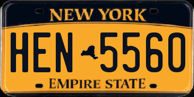 NY license plate HEN5560