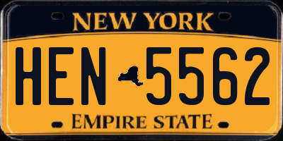 NY license plate HEN5562