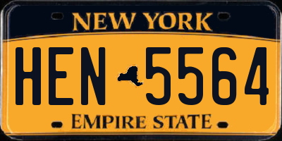 NY license plate HEN5564
