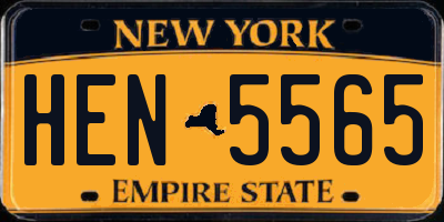NY license plate HEN5565