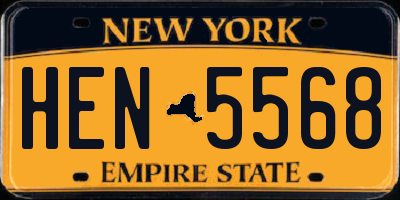 NY license plate HEN5568
