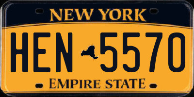 NY license plate HEN5570