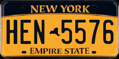 NY license plate HEN5576