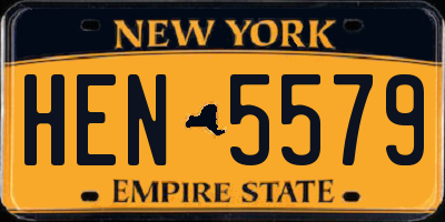 NY license plate HEN5579