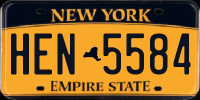 NY license plate HEN5584