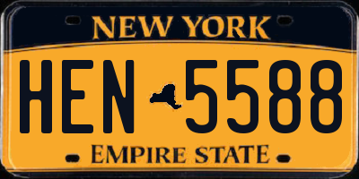 NY license plate HEN5588
