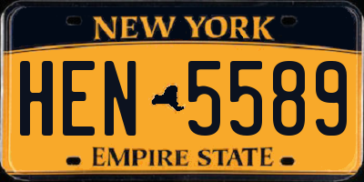 NY license plate HEN5589