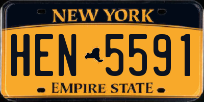 NY license plate HEN5591