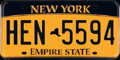 NY license plate HEN5594