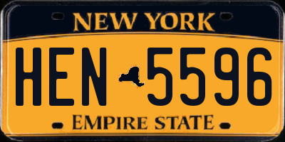 NY license plate HEN5596