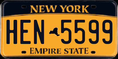 NY license plate HEN5599