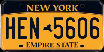 NY license plate HEN5606