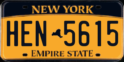 NY license plate HEN5615